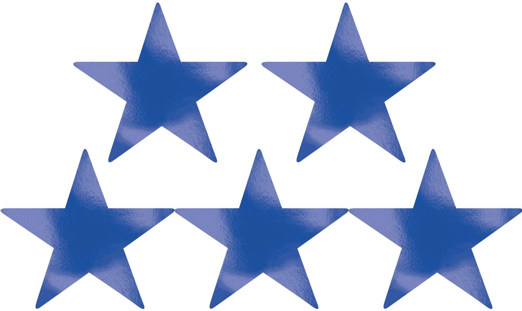 Bright Royal Blue Star Foil Cutout 9in 5pcs- Babystore.ae