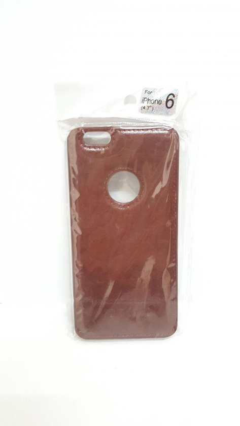 Plastic And Leather Back Cover For I Phone 6 Brown