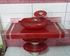 San George Design Basin Bathroom Unit Red 80 Cm With Shelves