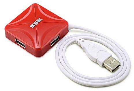 Universal SSK SHU027 USB2.0 4 ports hub each portsupplies power 500mA 0.6m cable compatible USB1.1 ROHS certification