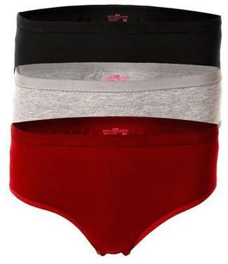 Bundle OF Three Brief Smooth Cotton Hipster Panties Multicolour