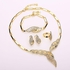 Accessories Sets Summer Style Crystal Gold Plated Bridal Necklace Bracelet Earrings Rings Set