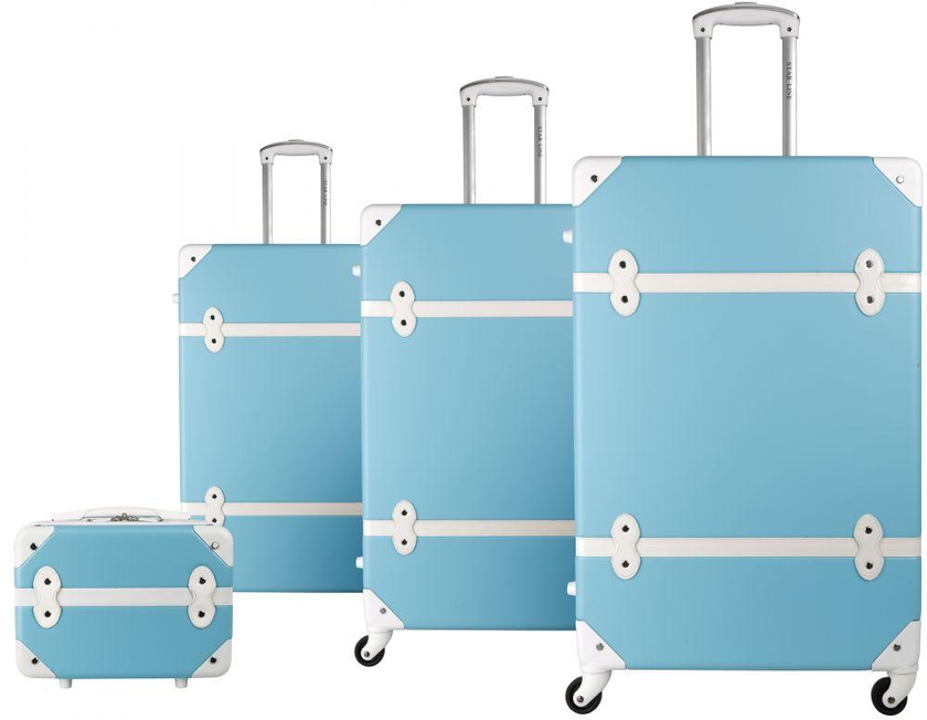 Set Of Trolley Bags by Morano -3 Pcs With Beauty Case, Light Blue, 6688