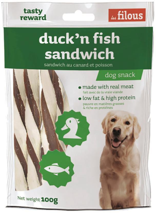 Les Filous Dry Dog Food Duck'N' Fish Sandwich (100 g)