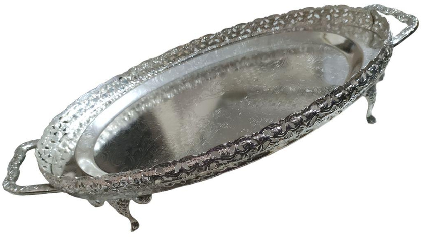 Oval Serving Tray - Silver Plated