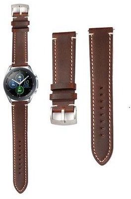 Genuine Leather Replacement Band for Samsung Galaxy Watch 3 45mm Brown