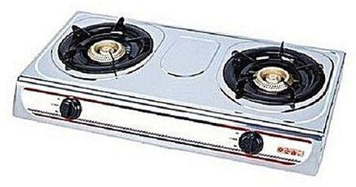 Table Top Gas Cooker With 2 Burners - Stainless