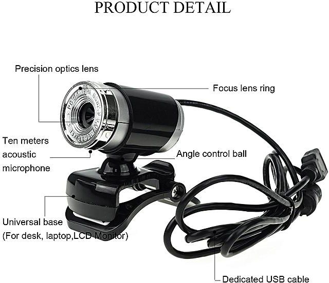 Generic Web Cam USB Microphone Webcam HD 12 Megapixel PC Camera With Absorption MIC For Skype For Android TV Rotatable Computer Camera