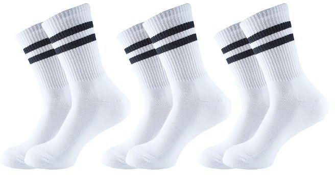 Set Of 3 Long Socks Men White