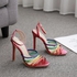 Women's High Heeled Sandals Thin Heel Fashion Color Block Shoes