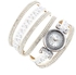 Liplasting New Handmade Quartz Watch Round Dial Braided Rope Rivets Bracelet Watches Ladies Luxury Full Crystal WristWatch