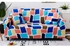 غطاء واقٍ للأريكة بطبعة مجموعة ألوان متعدد الألوان