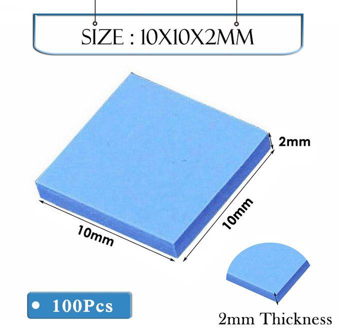 35 Pcs For Xbox PS PC VGA GPU SMD DIP IC Chip Heatsink Silicone Conduction Thermal Paste Compounds Pad 10x10x2mm Blue