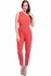 Bebe Solid Jumpsuit for Women, Poppy Red