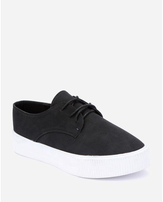 Shoe Room Solid Casual Shoes - Black