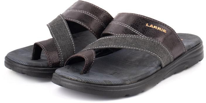 Larrie Men Open Toe Double Strap Sandals 5 Sizes (Black)
