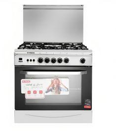 Fresh Italiano Gas Cooker, 5 Burners, Black and Silver - 17305