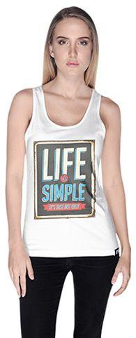 Creo Life Is Simple Retro Tank Top For Women - Xl, White