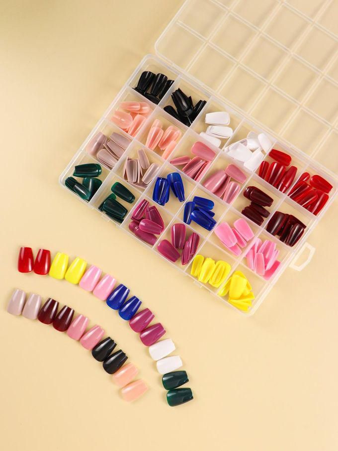 SHEIN Almond Press Nails Medium Almond Glossy 24 Colors 288 Pieces