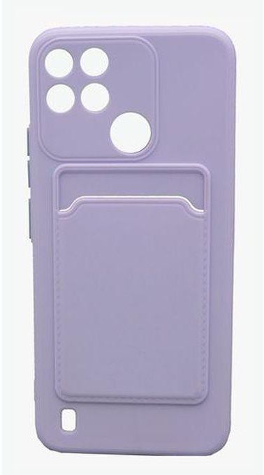Silicone Phone Case With Card Slot For Realme Narzo 50A & Realme C25 & Realme C21Y - Violet