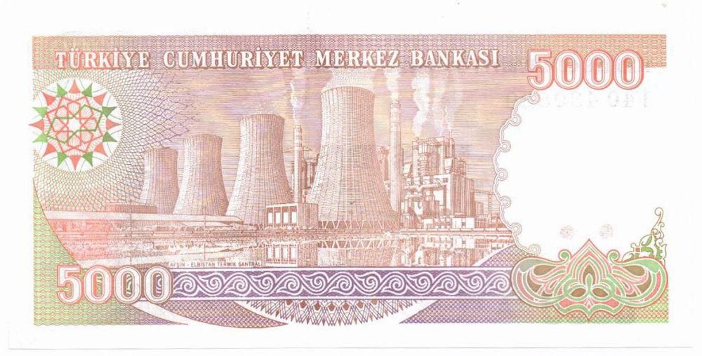 5000 ليرة تركيا 1990