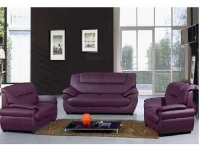 7 Seater Leather Sofa Set - Purple