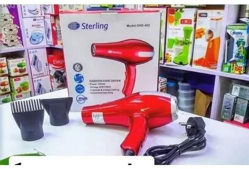 Sterling Home And Salon Hair Dryer Blow Dry Machine2 Air Speed Setting (Low/High) Press the cold air button and keep your favorite look all day.  Professional cord with Cable tie a