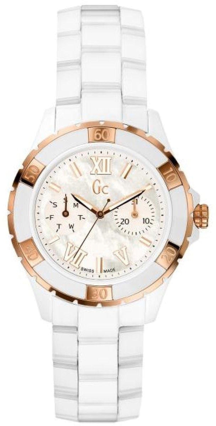 Gc Sport Class XL-S Glam Women's White Mother of Pearl Dial Ceramic Band Watch - X69003L1S