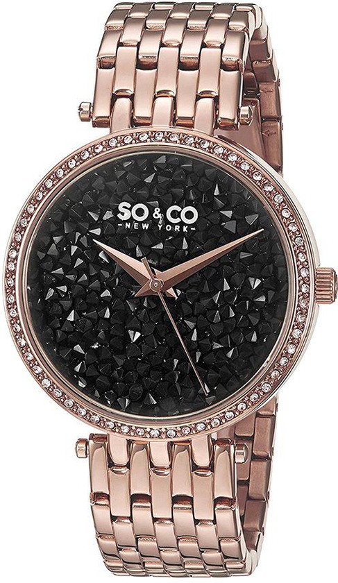 SO&CO New York Women's Black Dial Stainless Steel Band Watch - 5080.4