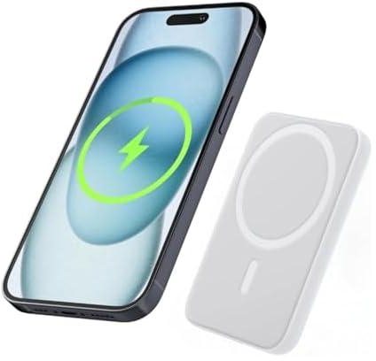 Magnetic Power Bank 5000 mAh Wireless Charger Quick Chargeur Portable Powerbank PD 20 W, Magnetic Battery Pack Compatible with iPhone 15/14/13/12/Mini/Pro/Pro Max