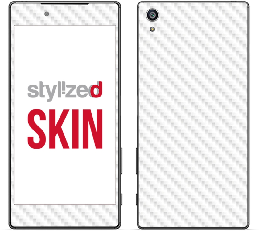 Stylizedd Vinyl Skin Decal Body Wrap for Sony Z5 Premium - Carbon Fibre White