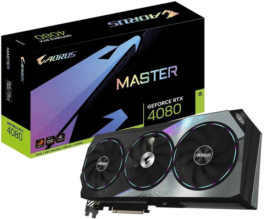 Gigabyte Aorus Master Nvidia GeForce RTX 4080 Graphic Card, 16GB - Black