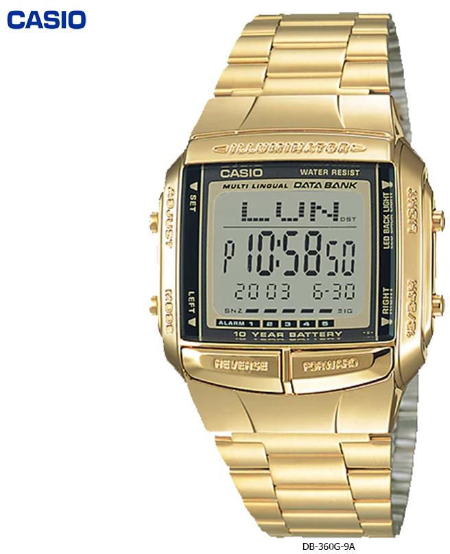 Casio DB-360G Data Bank Watch 100% Original & New (Gold)