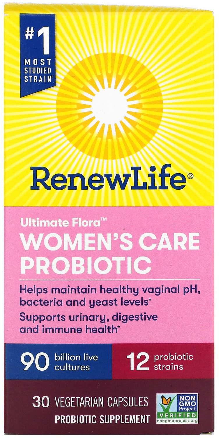 Renew Life (رينيو لايف)‏, Ultimate Flora، بروبيوتيك العناية بالمرأة، 90 مليار مزرعة حية، 30 كبسولة نباتية