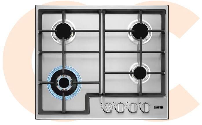 Zanussi Built-In Gas Stainless Hob 4 Burners 60 cm Model-ZGH66424XS