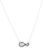 TANOS - Silver Plated Chain Necklace  Like Infinity Heart W/ Baguette/Multicolor Zircon
