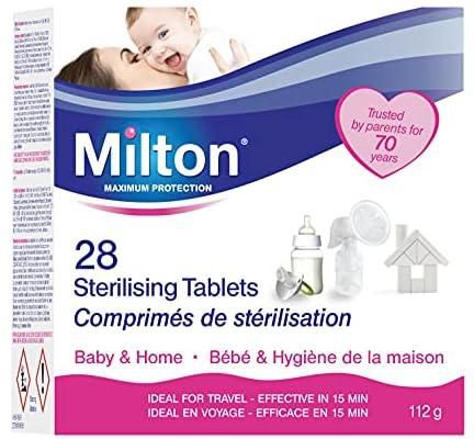 Milton Premium Sterilising tablets- 28 Pcs | Sterlization | Purification | Ideal for baby Bottle & Feeding Accessories | Easy to Use | Eco friendly | Kills 99.9% Germs