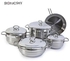 Bonera Stainless Steel  Cookware Set Diamond 9Pcs