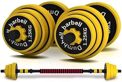 Max Strength Dumbbell And Barbell Set Weightlifting Fitness Cement Steel Rubber Adjustable Dumbbell And Barbell Set 2 In 1 (30kg)