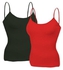 2 In 1 Camisole / Tank Top - Black, Red
