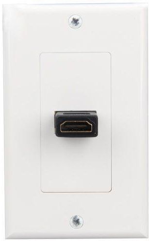 Generic Hi-Def HDMI Wall Plate Wall Outlet Type A 19-Pin Connector One Port (White)