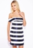 PETITE  Striped Bardot Dress