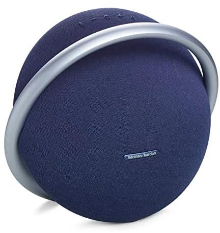 Harman Kardon Onyx Studio 8 Portable Stereo Bluetooth Speaker, Superior Sound Performance, Elegant Design, Self-Tuning, 8 Hours Battery, Eco-Friendly Materials, Built-In Dual Mic - Blue, HKOS8BLUUK