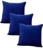 3-Piece Velvet Decorative Filled Cushion Blue