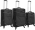 HighFlyer Stripes Series Nylon 3 Pc Trolley Luggage Bag Set Black