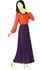 فستان نسائي طويل محتشم مقاس واحد مصنوع من الشيفون ذات لون برتقالي