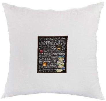 First Day Of School Printed Cushion Cover White/Black 40x40centimeter