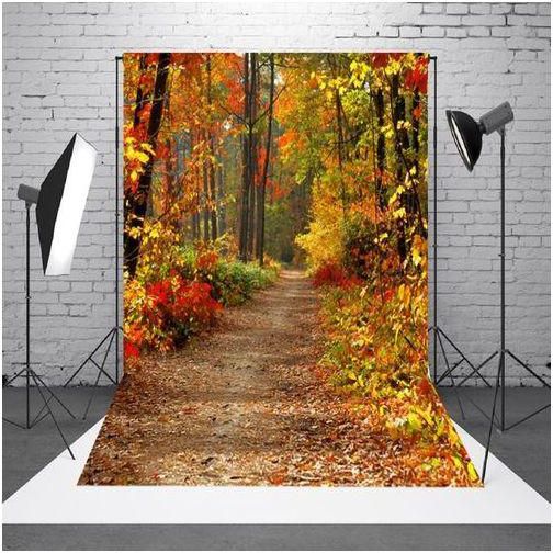Universal 3x5FT Photography Vinyl Background Autumn Fall Forest Backdrops Studio Props