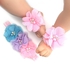 ISABELLA Baby Headband and Barefoot Sandals, Newborn Baby Girl Flower Set (10 Colors)