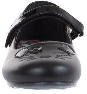 Walkright Girls Black Cat Face School Shoe